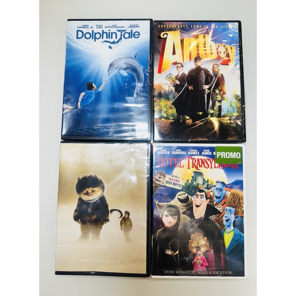NEW! Lot 4 DVD Antboy Dolphin Tale Hotel Transylvania Where the wild things are